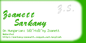 zsanett sarkany business card